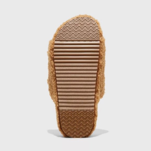 stars above Shoes Womens Stella Double Strap Slide Slippers Brown